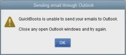 quickbooks is unable to send your emails to outlook